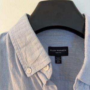 Club Monaco Men's Button Down Shirt - Light Blue